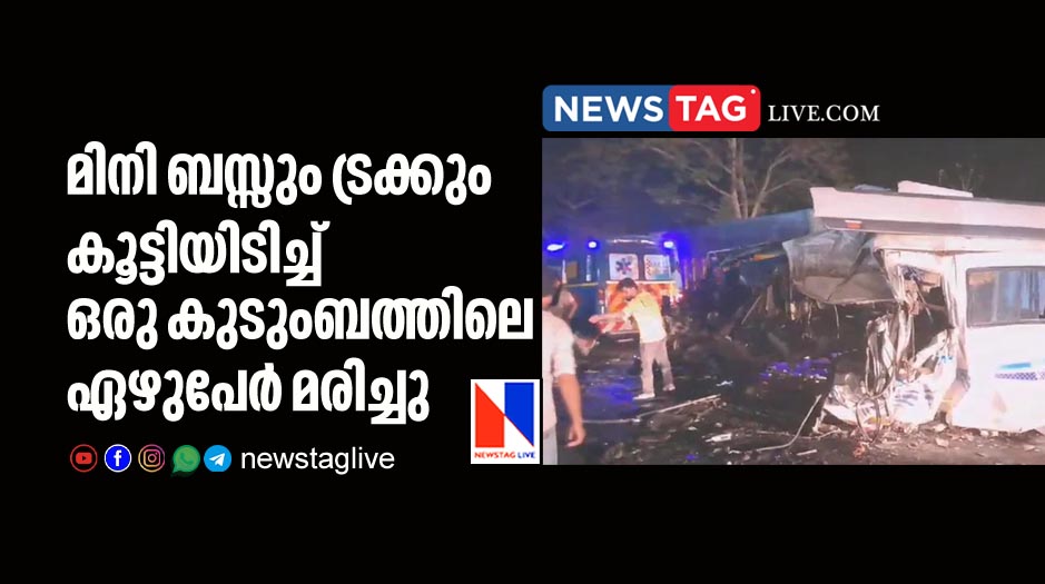 7 of a family killed in mini bus truck collision