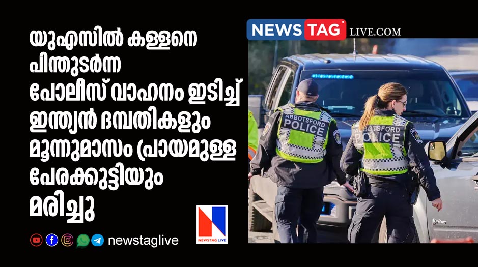 Indian couples and grand child killed after Police vehicle rammed in to them while chasing robber