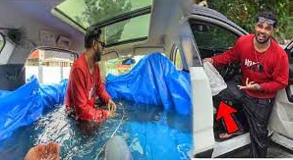 rto cancelled licence of Sanju Techy after swimming pool arranged in Car