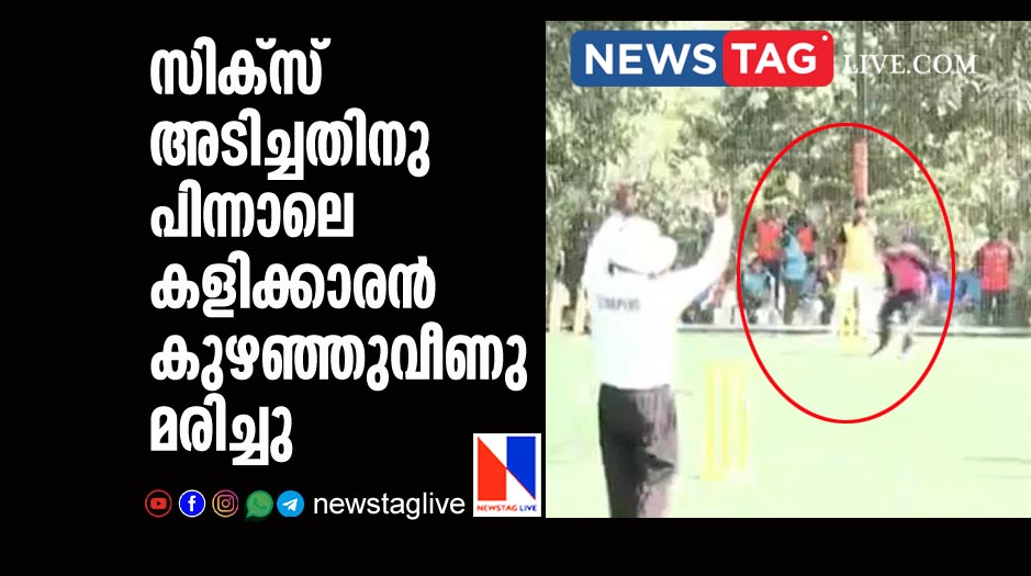 batsman collapsed and dies just after hit a six out of park