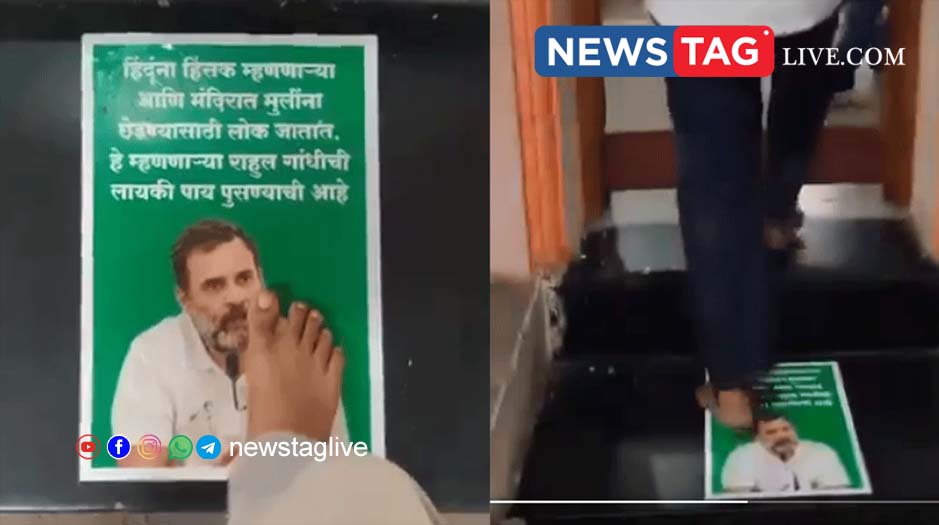 Rahul Gandhi Photo in temple step
