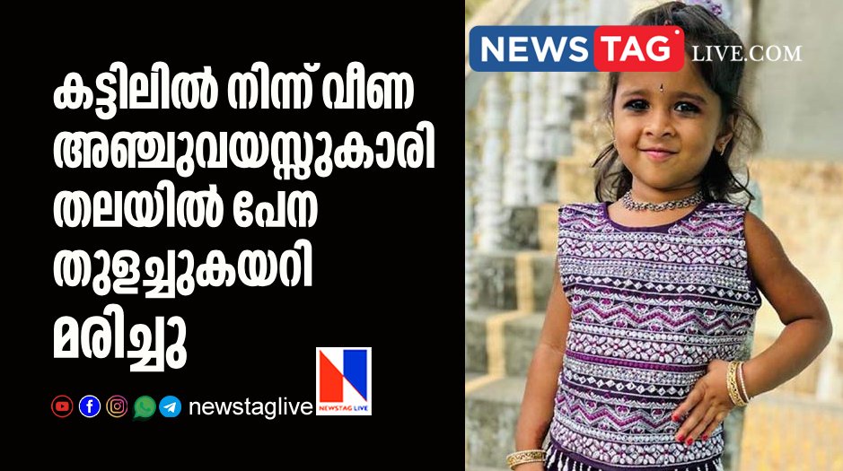five year old girl dies after pen piereced in to her head