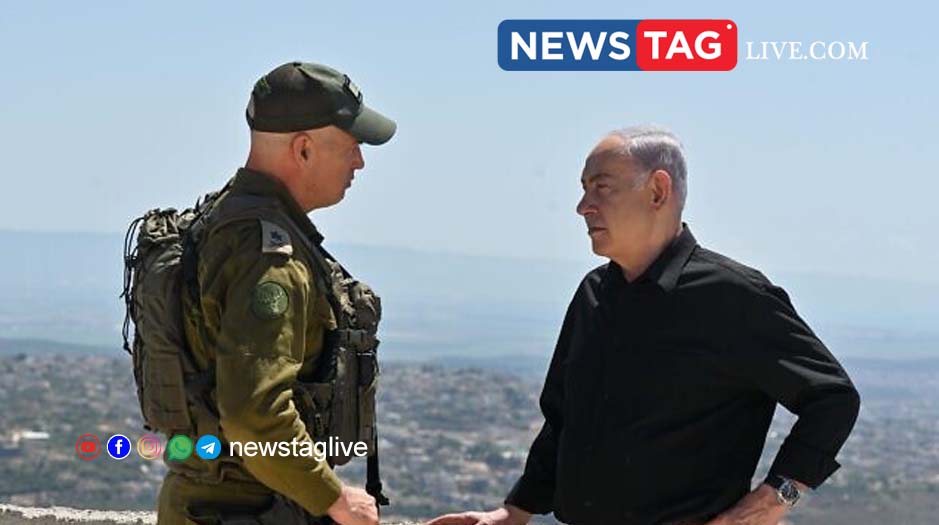 Prime Minister Benjamin Netanyahu, right, and the head of the IDF’s Northern Command Maj. Gen. Ori Gordin