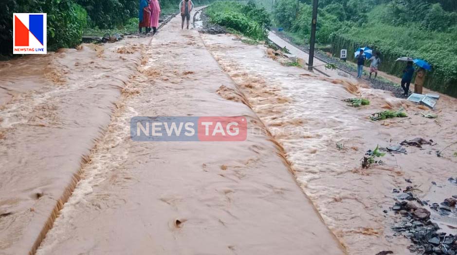thrissur akamala railway line flooded