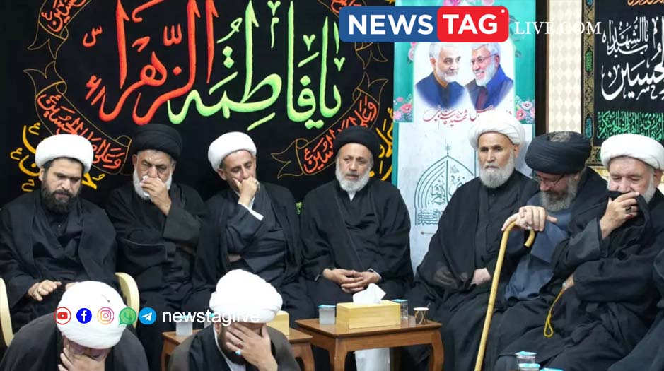 Iraqi and Iranian clerics and officials hold a vigil at office of the representative of Iran's supreme leader