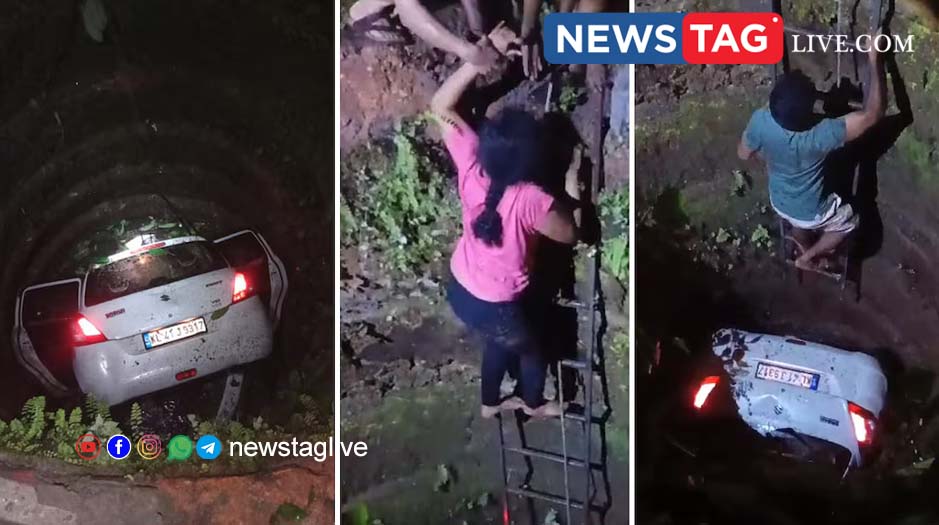 car fell into river