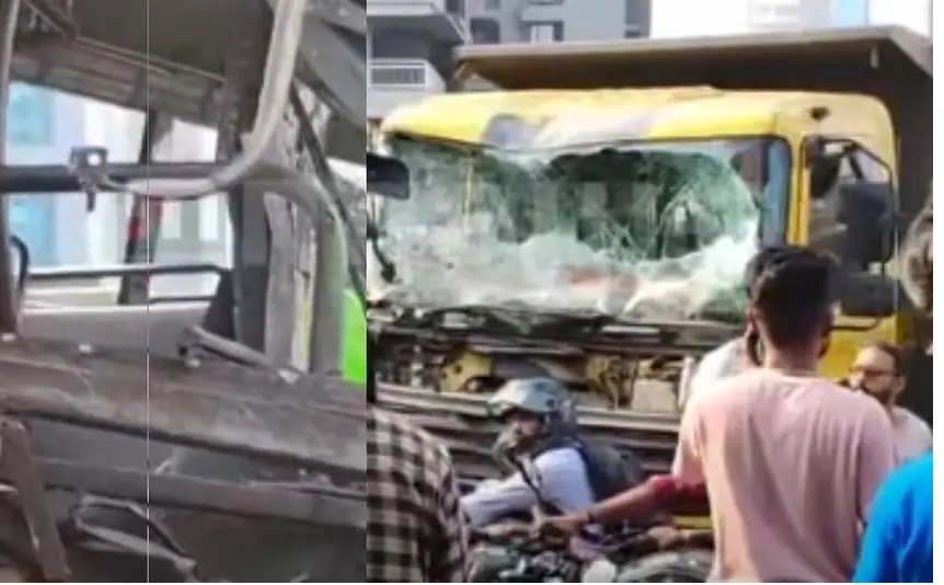 woman died after a collision between a Taurus lorry and a private bus in Kochi
