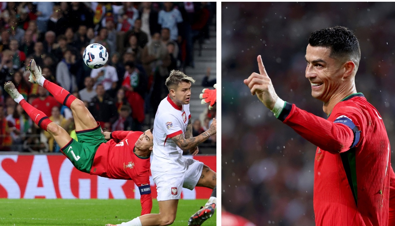 Cristiano Ronaldo bicycle kick goal as Portugal rout Poland in Nations League