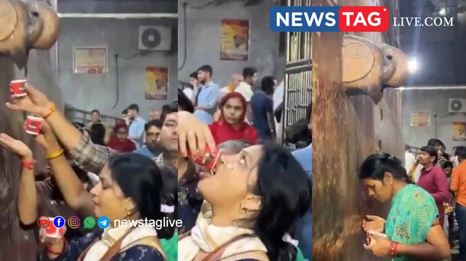 Devotees drink AC water