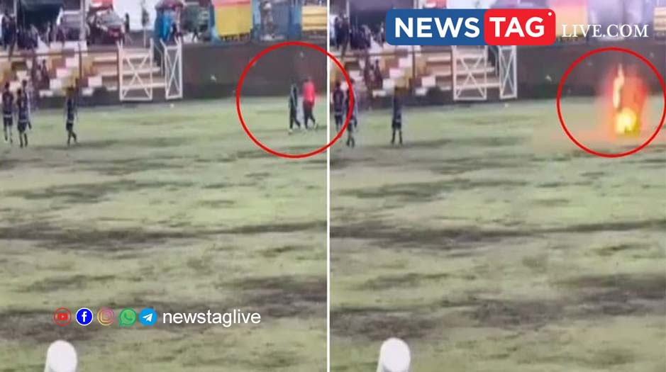 lightining in football match