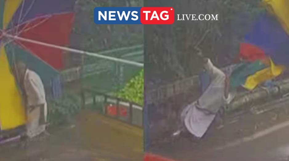 Big umbrella in goods auto rickshaw caused accident in Kozhikkode