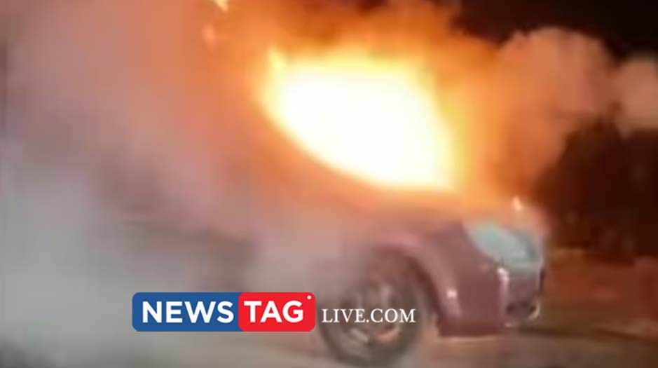 car caught fire