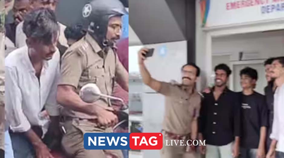 man falls from scooter after apply sudden brake when thinks shooting team is real police
