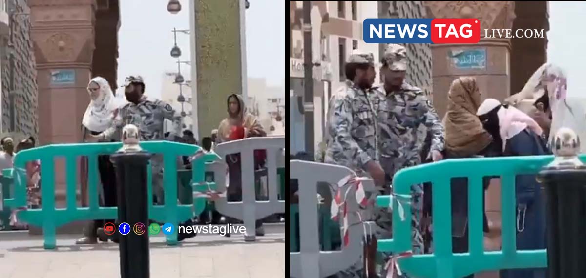 madina masjid women slap officer
