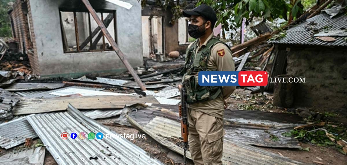 house destroyed by Pakistani artillery shelling at the Salamabad village in Uri