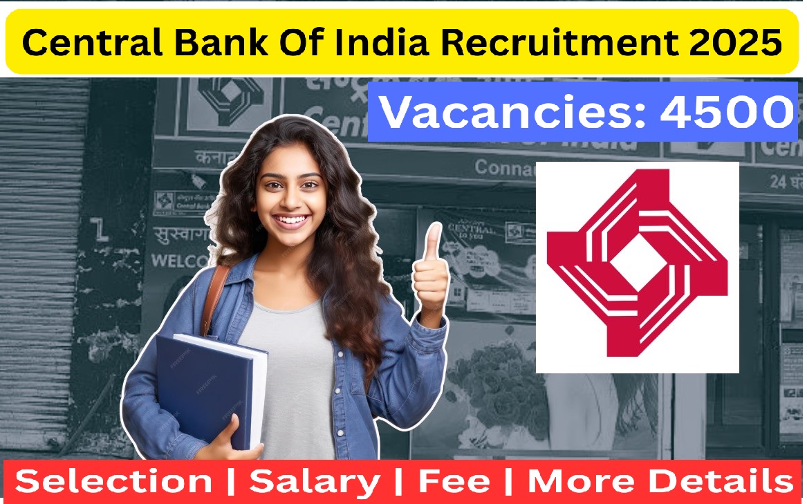 apply online Central Bank of India Recruitment 2025 for 4500 Vacancies
