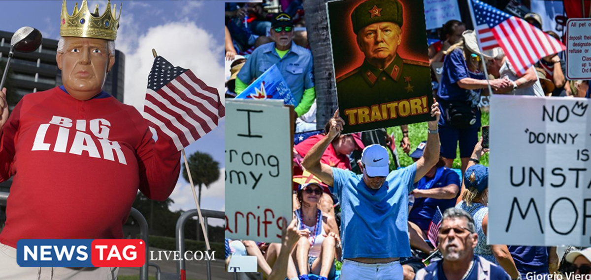 Masses of demonstrators packed into streets against Trump