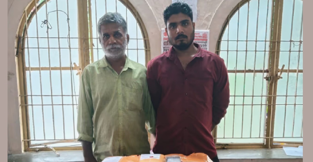 father son duo arrested with 10 kg Ganja