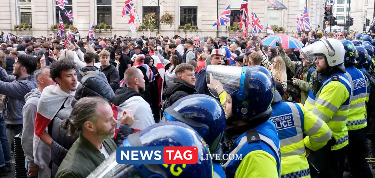 huge anti immigration rally in london many police officers injured in attack