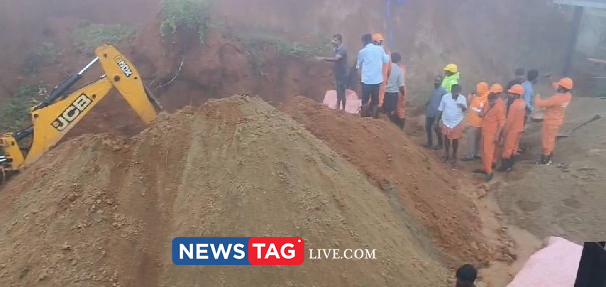 two dies in Chithirapuram land slide during side wall constuction
