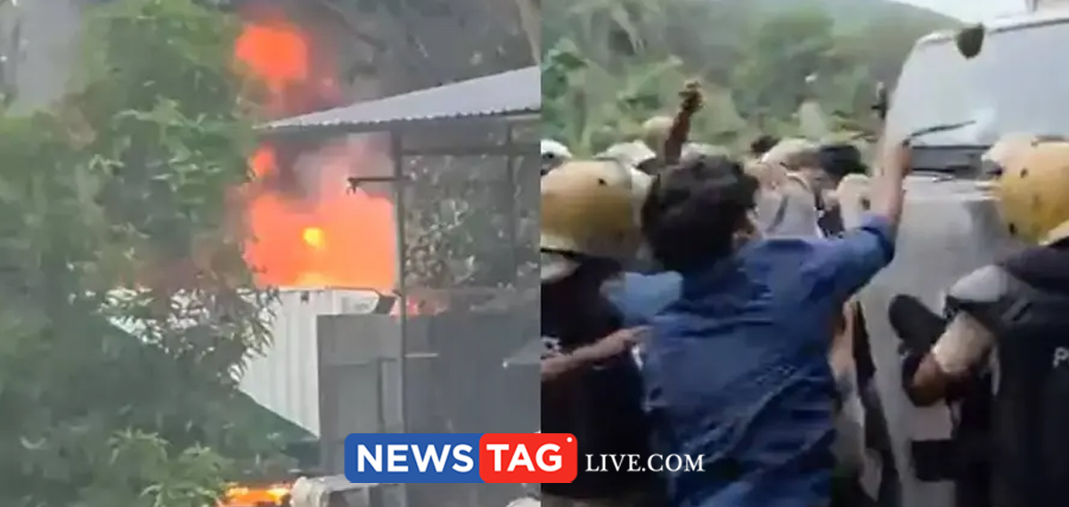 protest against waste plant turns violent in Thamarassery