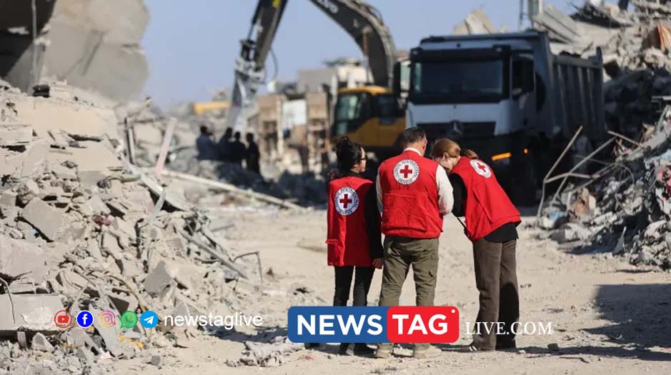 ഒരു ബന്ദിയുടെ മൃതദേഹം കൂടി ഹമാസ് കൈമാറി; ഇസ്രായേലി ഡ്രോണ് ആക്രമണത്തില് 2 മരണം 11 red cross