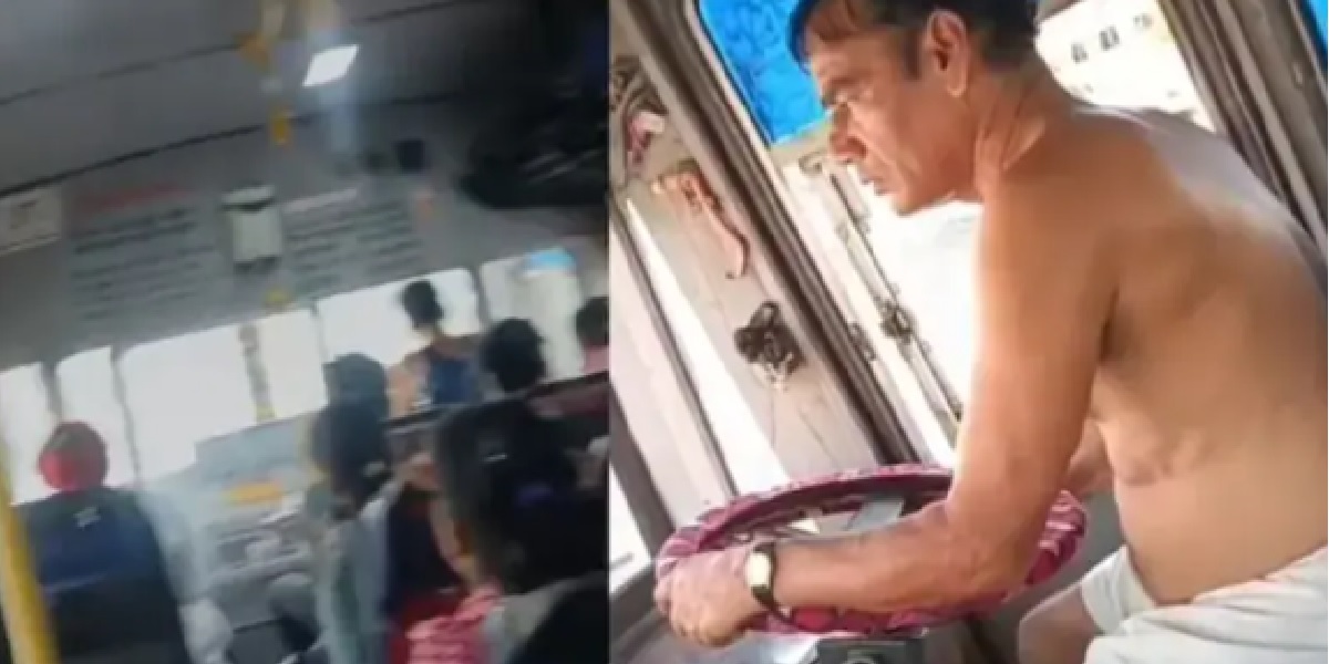 Bus Driver Under Fire After Video Shows Him Barely Clothed while driving