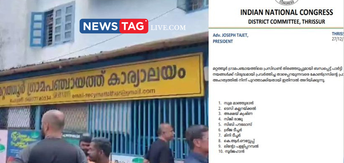 INC expelled 10 panchayath members ove BJP alliance