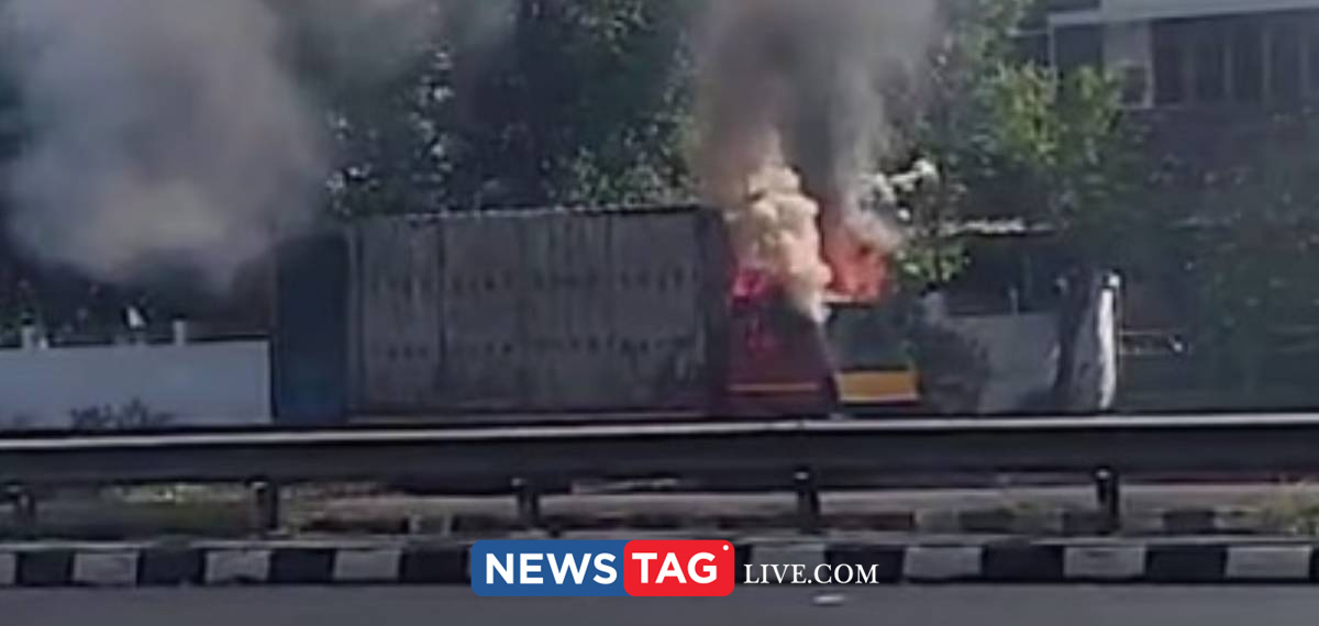 parcel lorry caught fire after cracker blasted in the package