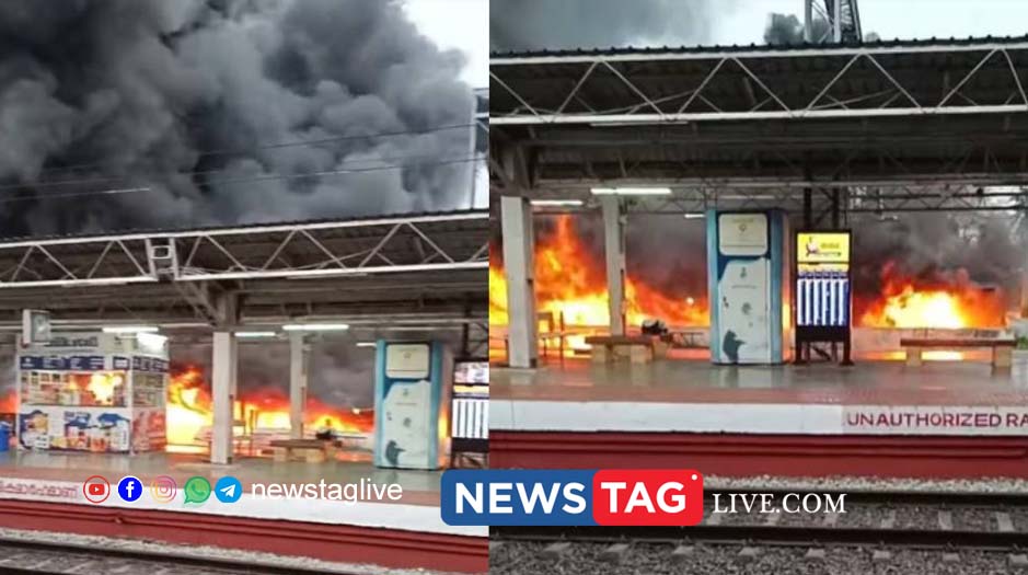 thrissur railway parking fire
