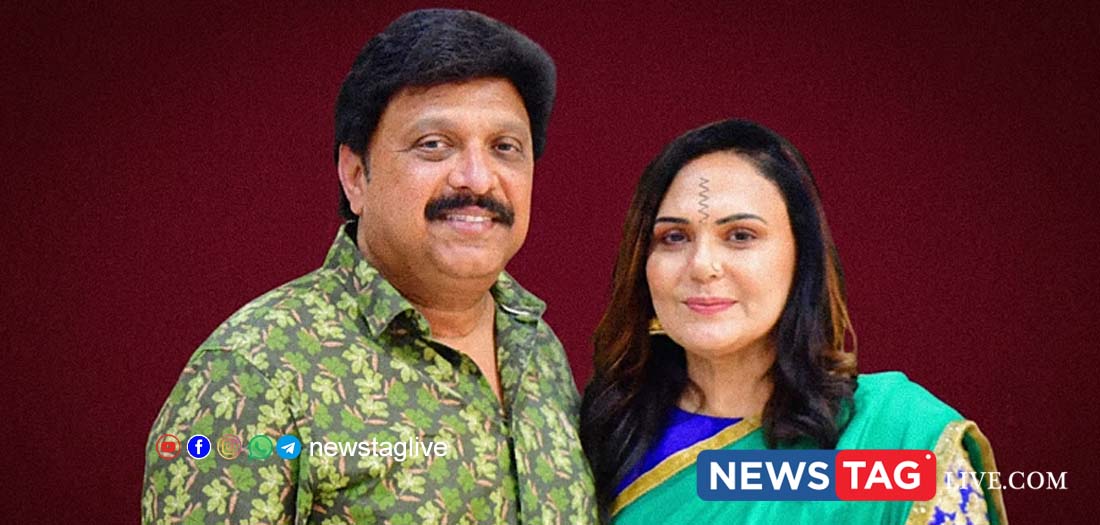 Ganesh Kumar with wife Bindu menon