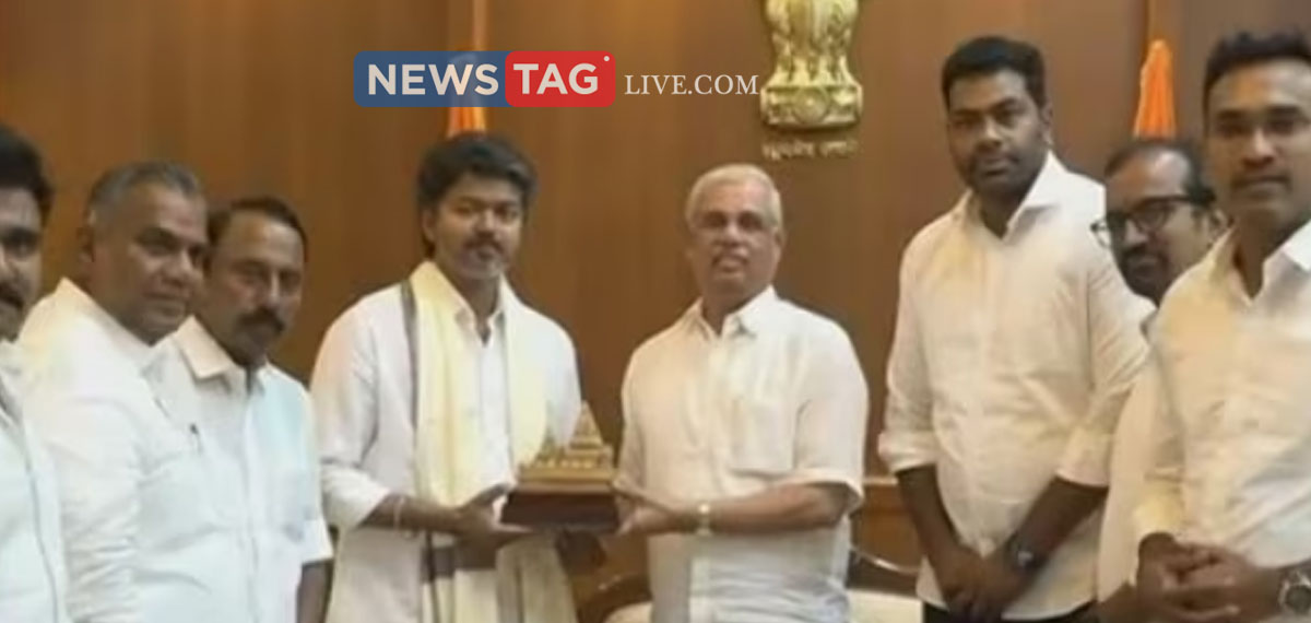 Vijay meets governor to stake claim to form govt in TN