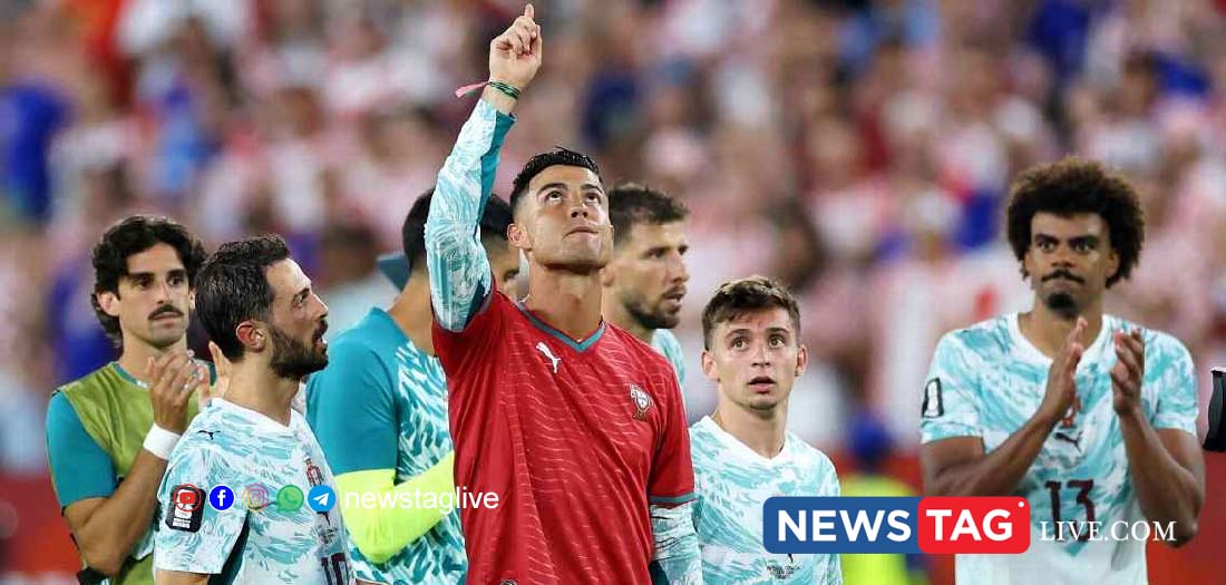 Cristiano Ronaldo wears a shirt in commemoration of late teammate Diogo Jota