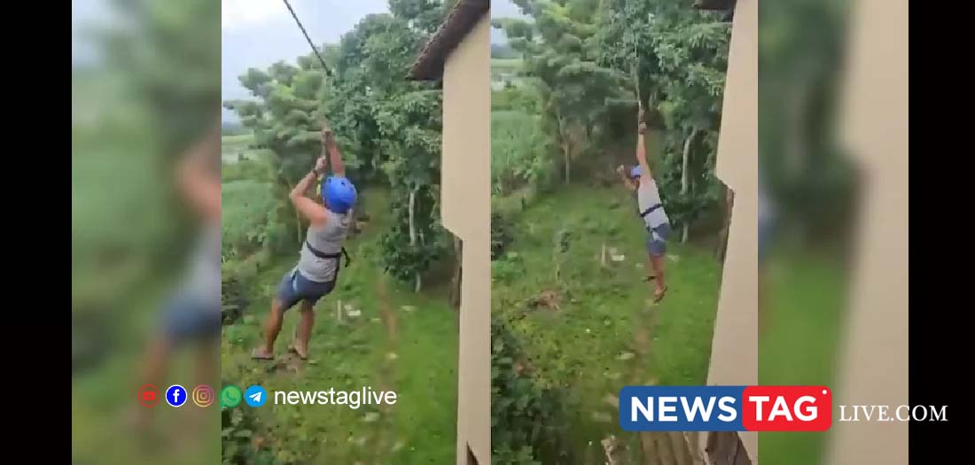 Kuber Surpur zipline fall video