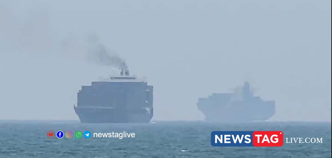 Cargo ships sit anchored near the Strait of Hormuz, off the eastern coast of the United Arab Emirates, on July 12 [AFP]