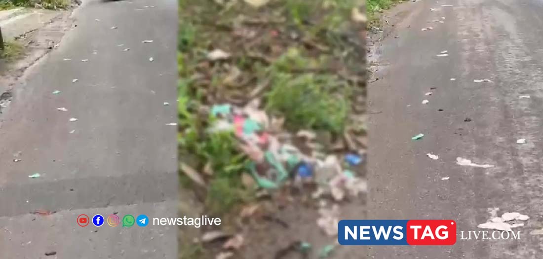 condoms dumped in road