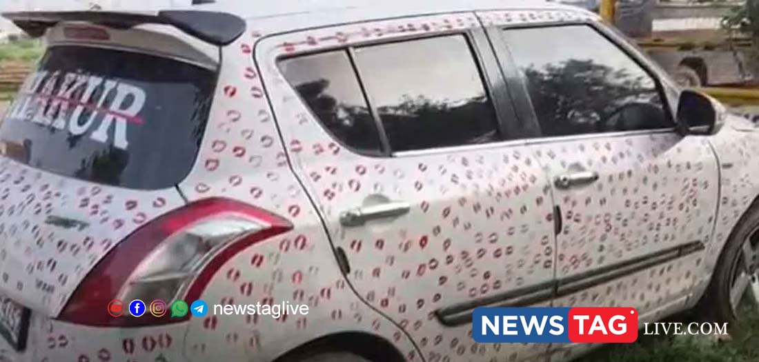 kisses in car