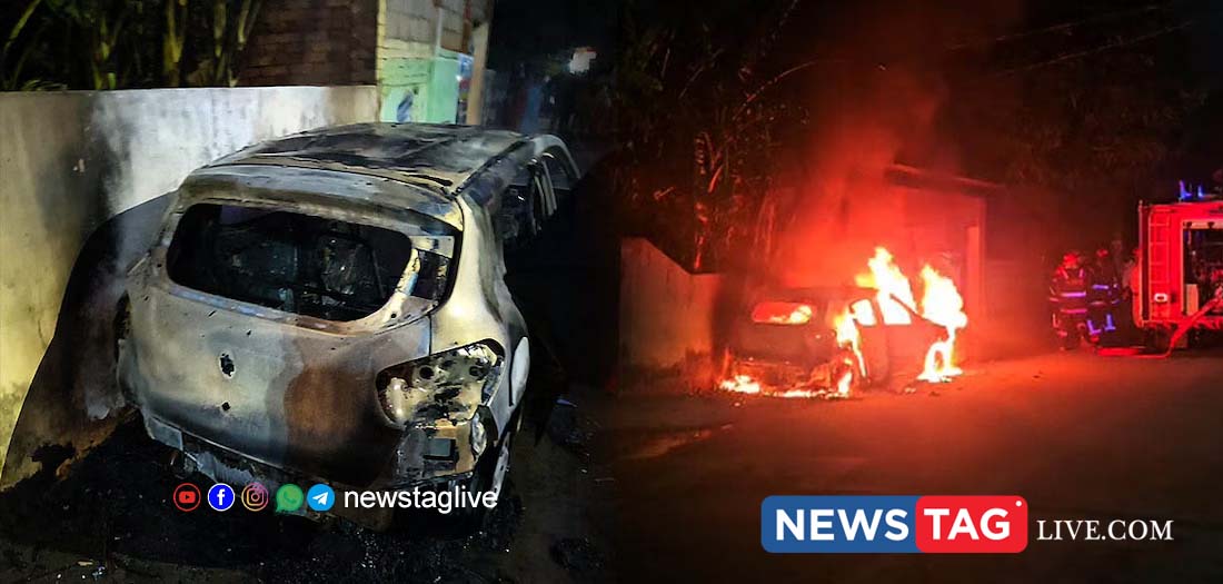 tvm venganoor car burned