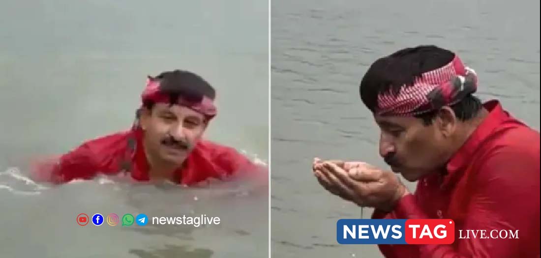 Delhi Yamuna Cleaning Controversy Manoj Tiwari Dip AAP Challenge